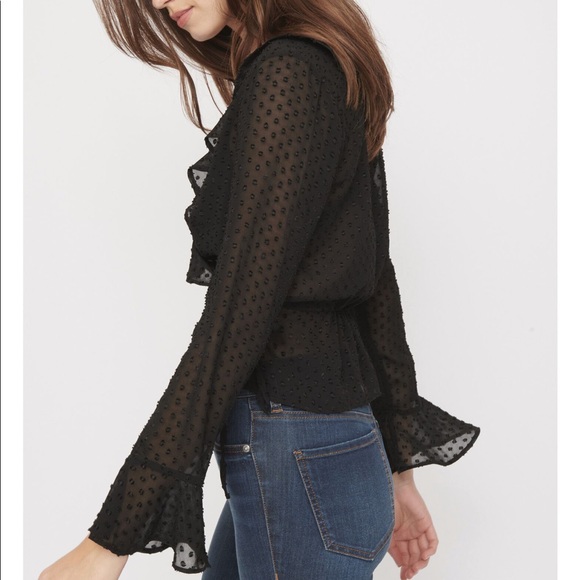 NWT Ruffle Wrap Blouse - Picture 2 of 11